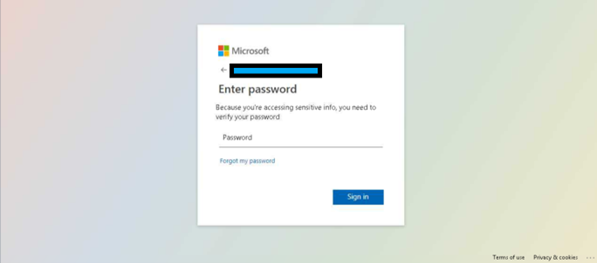 Microsoft Phishing page